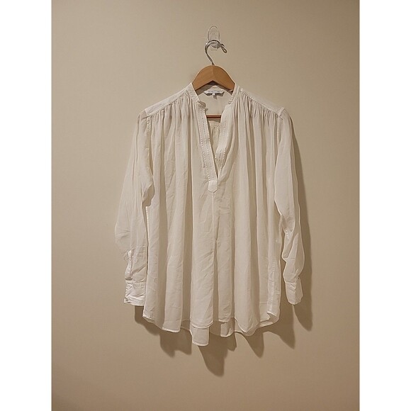Helmut Lang Womens V-Neck Long Sleeve Button Up Blouse Top White Size XS 90s Y2K - Picture 1 of 9